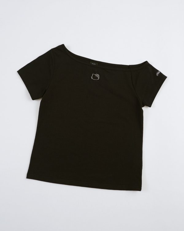 Hello Kitty Asymmetric Cut-out Logo Top