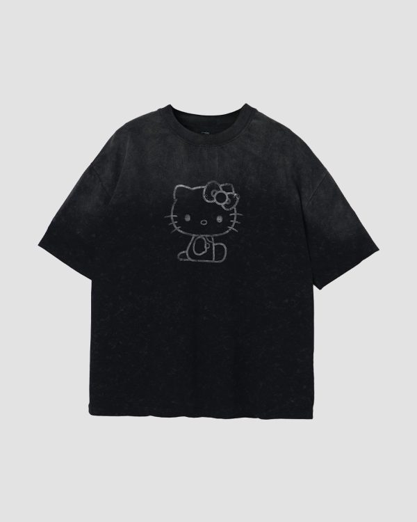 Hello Kitty Oversized Logo Print Tee